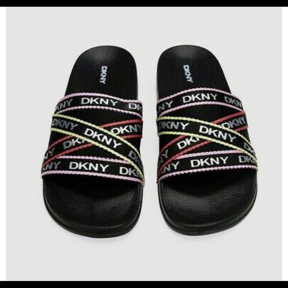 Brand New in the Box Multi colored DKNY slides